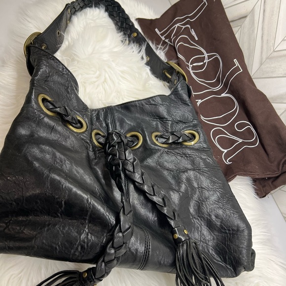 Kooba Carla Black Leather Hobo Shoulder Bag - Picture 3 of 6